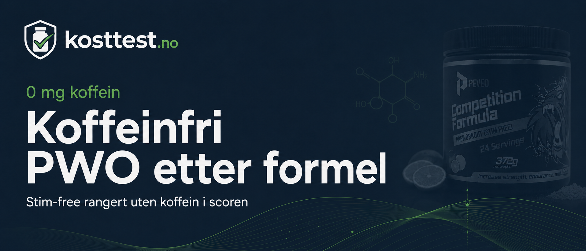 Koffeinfri PWO etter formel — stim-free rangert uten koffein i scoren på kosttest.no