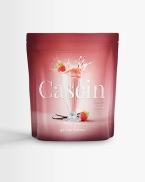 Body Science Casein Strawberry Vanilla Milkshake 750 g – proteinpulver