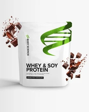 Body Science Whey & Soy Protein Double Rich Chocolate 1000 g – proteinpulver